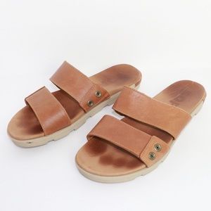 COPY - Sorel Torpeda Slide II Camel Brown Flat Sandals 9